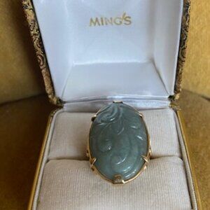 Mings Honolulu 14kt Gold Jade Ring, bought at the 5th Avenue store in the 70's